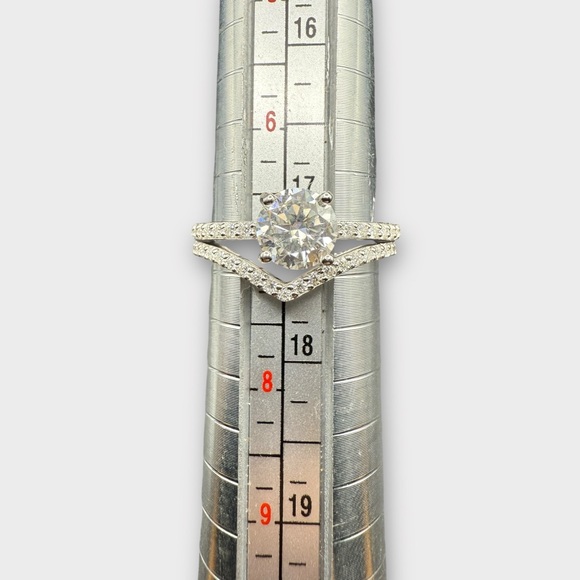 Sterling Silver Moissanite Stack Ring Set - Picture 1 of 5